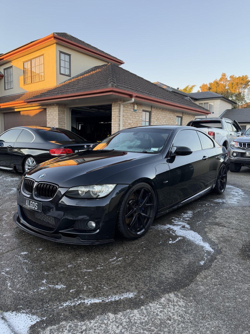 Black BMW 3 Series coupe after an exterior detail